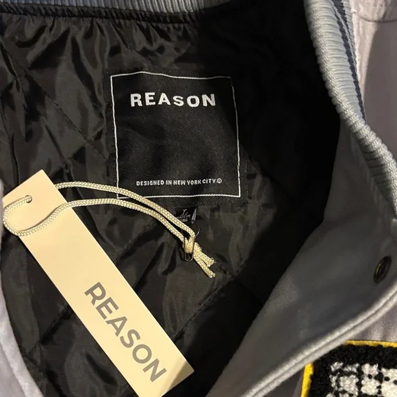LiL Wayne label Reason Black and Gray Varsity Jacket - Picture 2 of 3